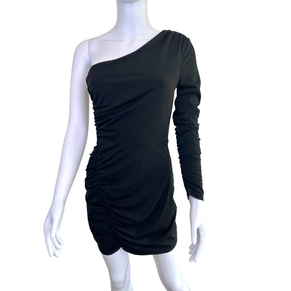 Cinq à Sept Dresses & Skirts - Cinq à Sept Alora One Shoulder Ruched Bodycon Dress Black Womens Size 6